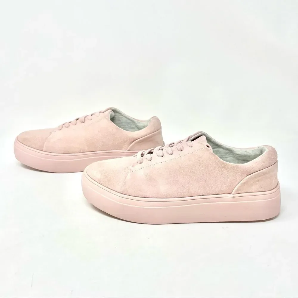 NEW DLG Monochromatic Pink Suede Chunky Sneakers Size 7 - Picture 4 of 8